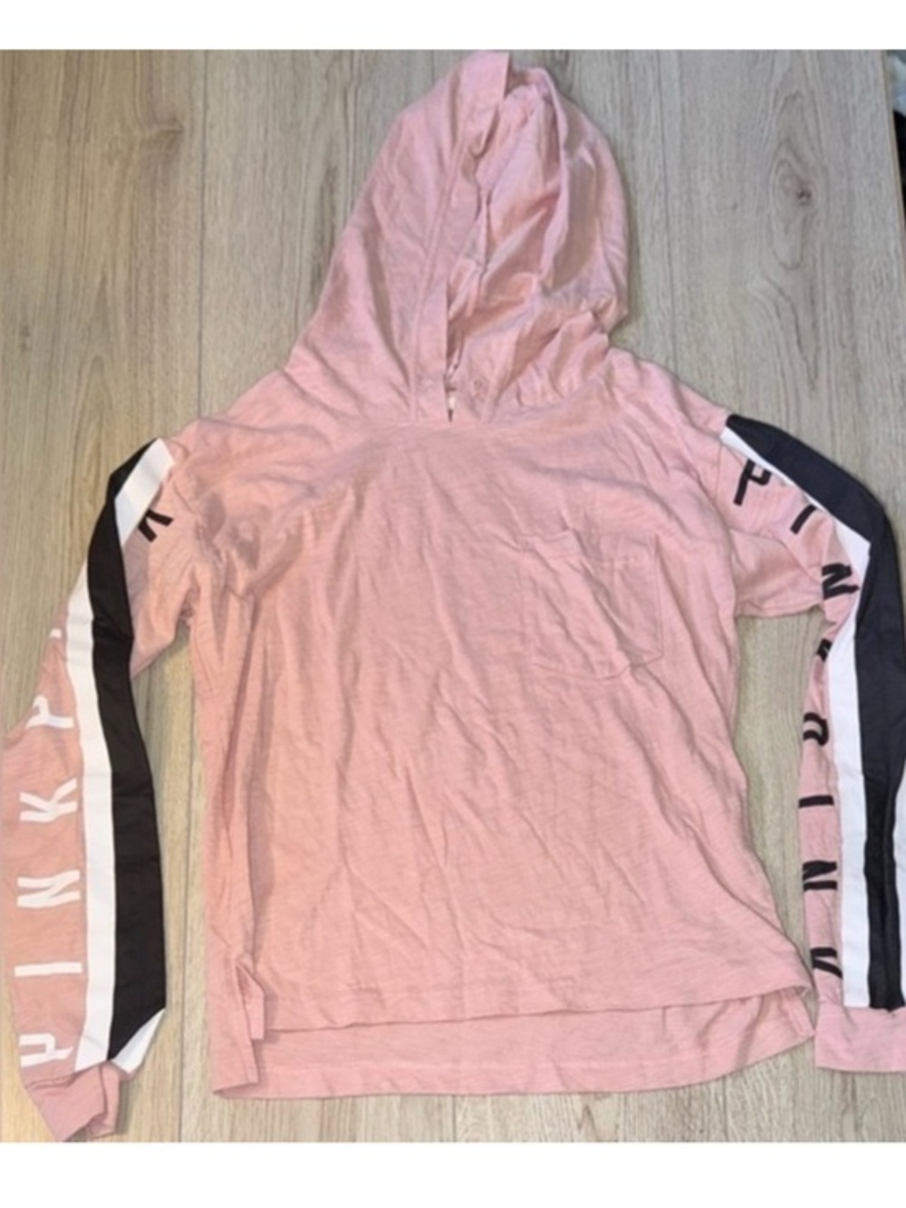 Victoria’s Secret pink black white hoodie sweatshirt hooded sweater